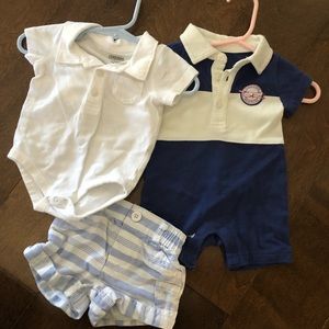 Boys 0-3 mos summer lot (4 piece set)